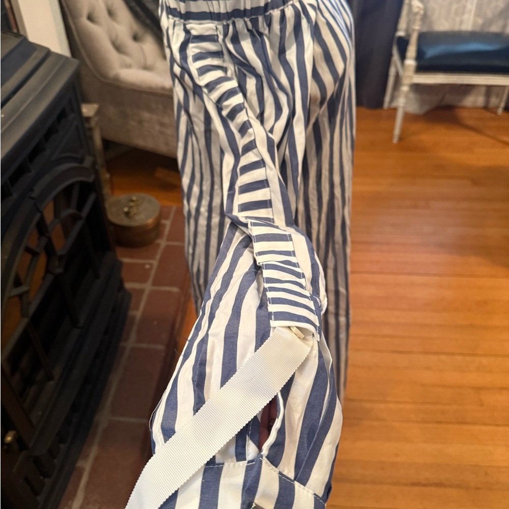 Striped Off-Shoulder Blue & White Summer Dress - Picture 4 of 8